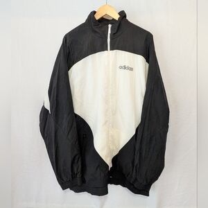 XXL Vintage 90's Adidas Black and White Windbreaker Jacket athletic street wear